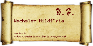 Wachsler Hilária névjegykártya